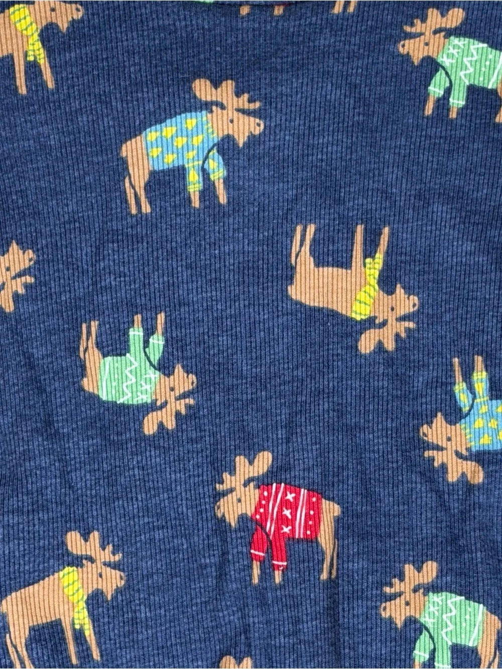 NWT Carters 12M Christmas Moose Ribbed Pajama Set Holiday Cozy Comfy Nap Cabin